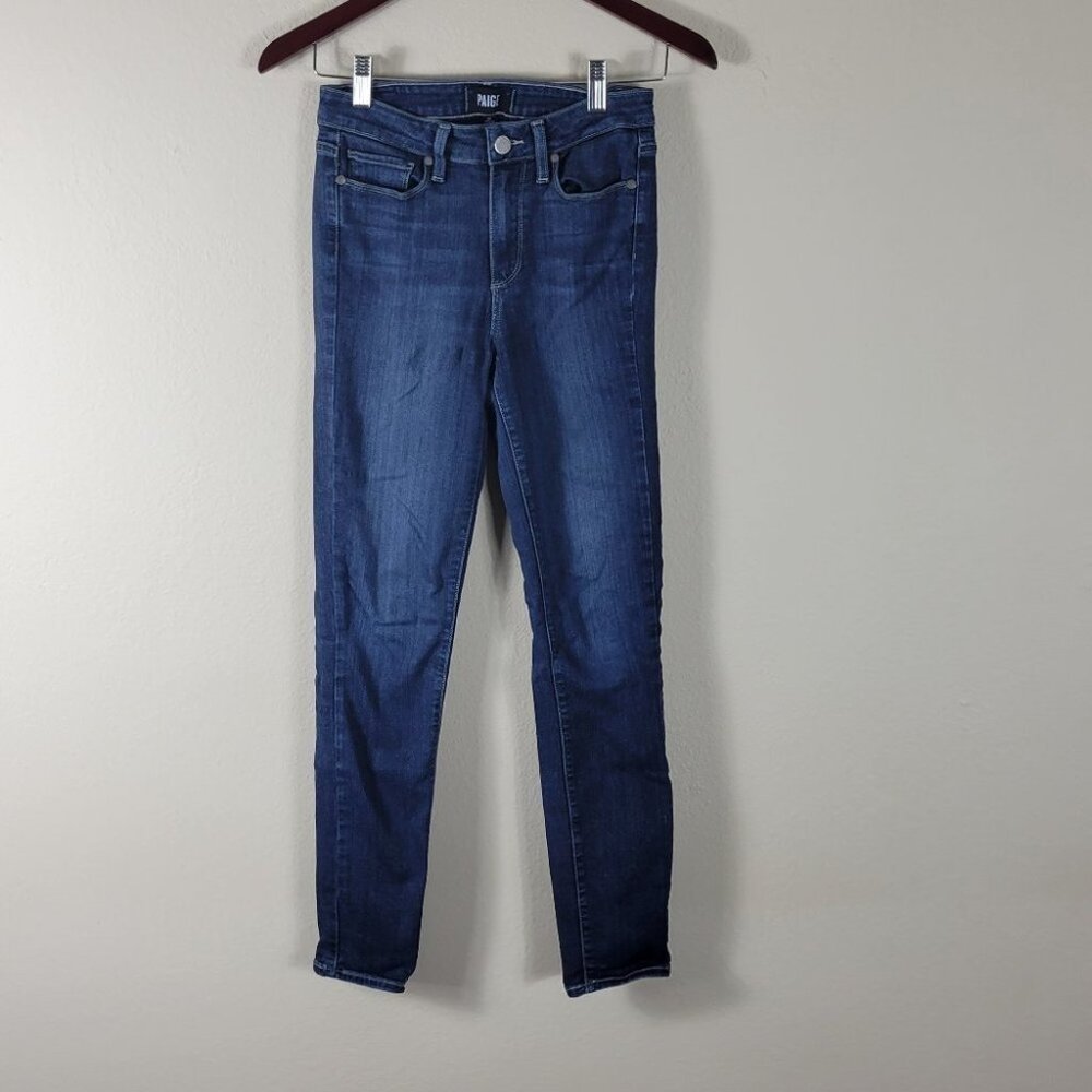 Paige Hoxton Ankle Skinny Jeans - Medium Dark Rinse Wash Denim Size 25